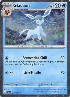 Glaceon - 025/131 (Cosmos Holo) card from Miscellaneous Cards & Products