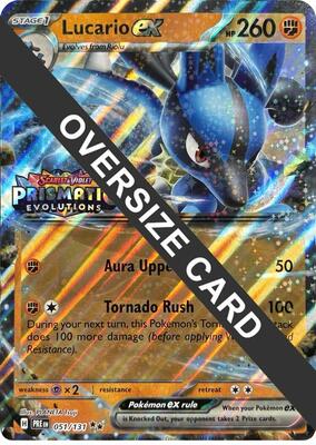 Lucario ex (Prismatic Evolutions Stamp) card from Jumbo Cards