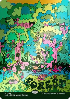 Forest (1949) (Rainbow Foil) card from Secret Lair Drop Series