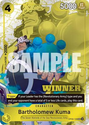 Bartholomew Kuma (Winner Pack 2025 Vol. 4) card from One Piece Promotion Cards