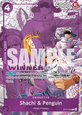 Shachi & Penguin (Winner Pack 2025 Vol. 4) card from One Piece Promotion Cards