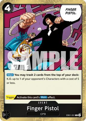Finger Pistol (Reprint) card from Premium Booster -The Best- Vol. 2