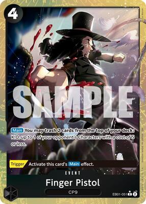 Finger Pistol (Alternate Art) card from Premium Booster -The Best- Vol. 2