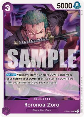 Roronoa Zoro - OP09-076 card from Premium Booster -The Best- Vol. 2