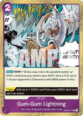 Gum-Gum Lightning (Pirate Foil) card from Premium Booster -The Best- Vol. 2