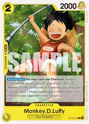 Monkey.D.Luffy - ST13-014 (Reprint) card from Premium Booster -The Best- Vol. 2