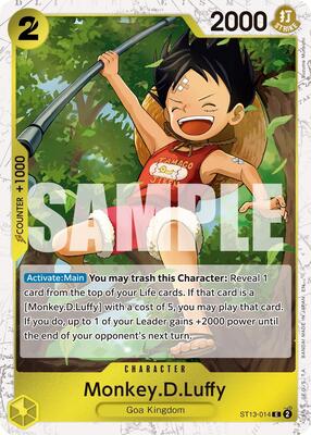 Monkey.D.Luffy - ST13-014 (Pirate Foil) card from Premium Booster -The Best- Vol. 2