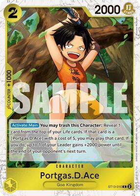 Portgas.D.Ace - ST13-010 (Pirate Foil) card from Premium Booster -The Best- Vol. 2