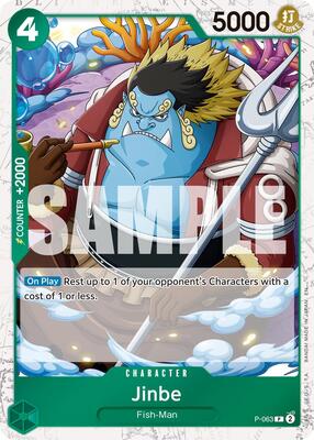 Jinbe - P-063 (Pirate Foil) card from Premium Booster -The Best- Vol. 2