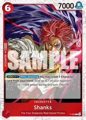 Shanks - P-083 (Pirate Foil) card from Premium Booster -The Best- Vol. 2