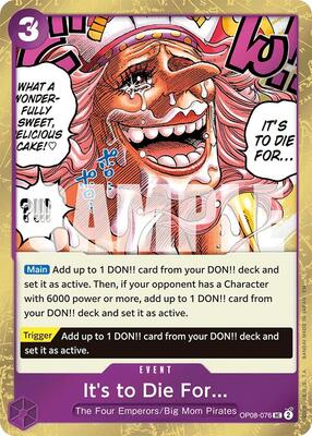 It's to Die For (Pirate Foil) card from Premium Booster -The Best- Vol. 2