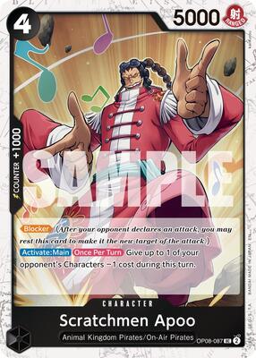 Scratchmen Apoo - OP08-087 (Pirate Foil) card from Premium Booster -The Best- Vol. 2