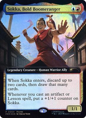 Sokka, Bold Boomeranger (Extended Art) card from Media Promos