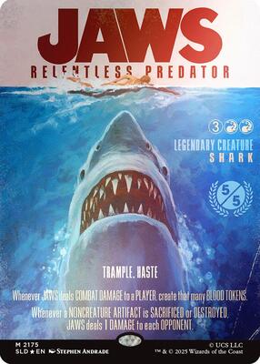 Jaws, Relentless Predator (Rainbow Foil) card from Secret Lair Drop Series