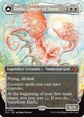 Eirdu, Carrier of Dawn (Borderless) card from Lorwyn Eclipsed