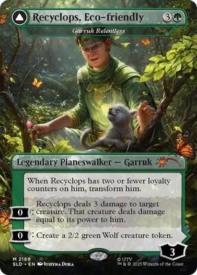 Recyclops, Eco-friendly - Garruk Relentless card from Secret Lair Drop Series