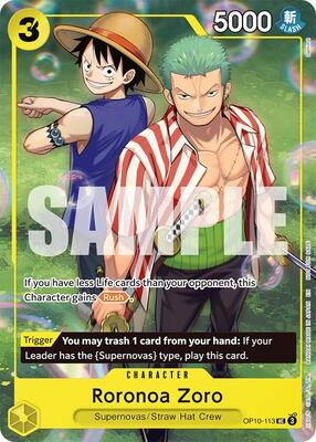 Roronoa Zoro (Learn Together Deck Set - Set Sail Event) card from One Piece Promotion Cards