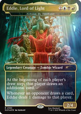 Eddie, Lord of Light - Nekusar, the Mindrazer (Rainbow Foil) card from Secret Lair Drop Series
