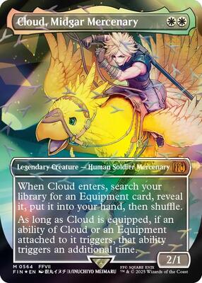 Cloud, Midgar Mercenary (Borderless) (Chocobo Track Foil) card from FINAL FANTASY