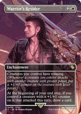 Warrior's Resolve (Borderless) card from Commander: FINAL FANTASY