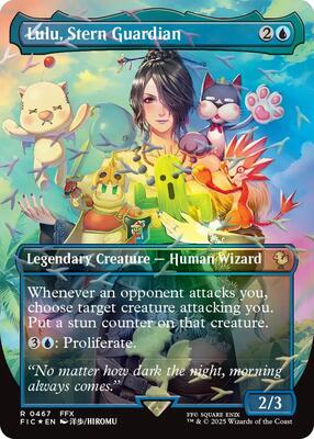 Lulu, Stern Guardian (Borderless) (Chocobo Track Foil) card from Commander: FINAL FANTASY