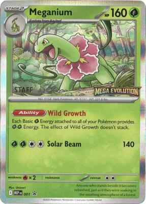 Meganium - 001 [Staff] card from ME: Mega Evolution Promo