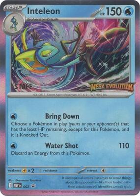 Inteleon - 002 [Staff] card from ME: Mega Evolution Promo
