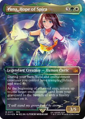 Yuna, Hope of Spira (Borderless) (Chocobo Track Foil) card from FINAL FANTASY