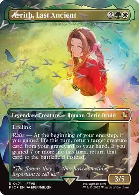 Aerith, Last Ancient (Borderless) (Chocobo Track Foil) card from Commander: FINAL FANTASY