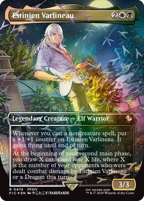 Estinien Varlineau (Borderless) (Chocobo Track Foil) card from Commander: FINAL FANTASY