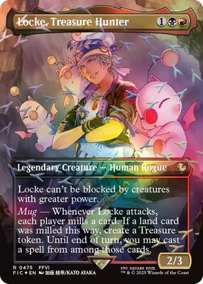 Locke, Treasure Hunter (Borderless) (Chocobo Track Foil) card from Commander: FINAL FANTASY
