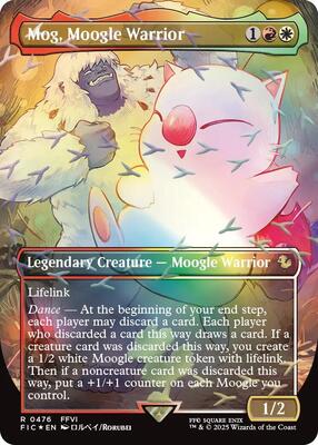 Mog, Moogle Warrior (Borderless) (Chocobo Track Foil) card from Commander: FINAL FANTASY