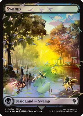 Swamp (Chocobo Track Foil) card from Commander: FINAL FANTASY