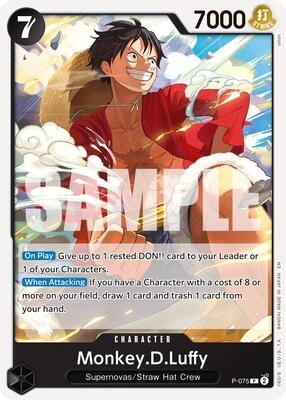 Monkey.D.Luffy - P-075 (Pirate Foil) card from Premium Booster -The Best- Vol. 2