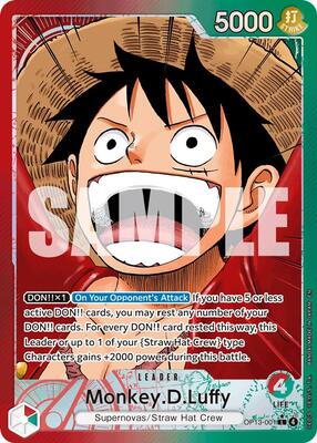 Monkey.D.Luffy (001) (Alternate Art) card from Carrying On His Will