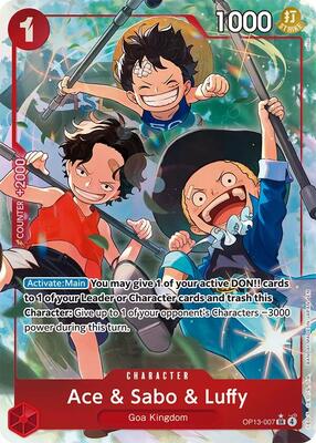 Ace & Sabo & Luffy (Alternate Art) card from Carrying On His Will