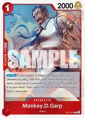 Monkey.D.Garp card from Carrying On His Will