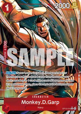 Monkey.D.Garp (Alternate Art) card from Carrying On His Will