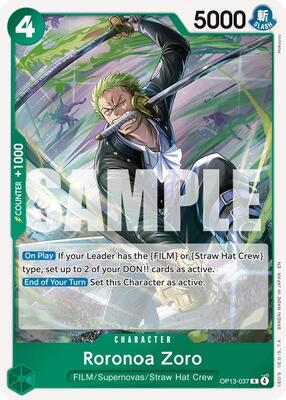 Roronoa Zoro card from Carrying On His Will