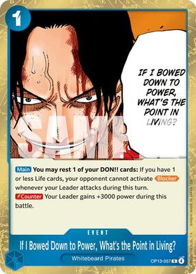 If I Bowed Down to Power, What's the Point in Living? card from Carrying On His Will