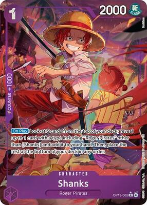 Shanks (065) (Alternate Art) card from Carrying On His Will