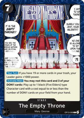 The Empty Throne card from Carrying On His Will