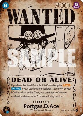 Portgas.D.Ace (119) (Wanted Poster) card from Carrying On His Will