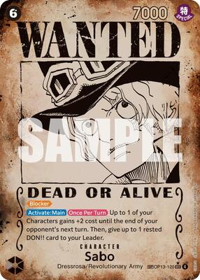 Sabo (120) (Wanted Poster) card from Carrying On His Will