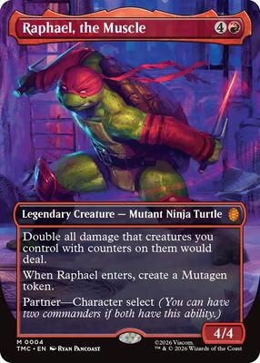 Raphael, the Muscle (0004) (Borderless) card from Commander: Teenage Mutant Ninja Turtles