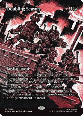 Doubling Season (Borderless) card from Teenage Mutant Ninja Turtles Source Material