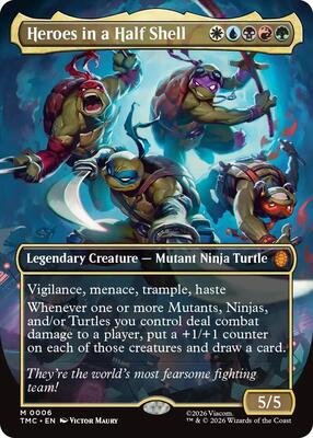 Heroes in a Half Shell (0006) (Borderless) card from Commander: Teenage Mutant Ninja Turtles