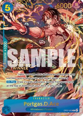 Portgas.D.Ace - OP07-053 (3rd Anniversary Winner) card from One Piece Promotion Cards