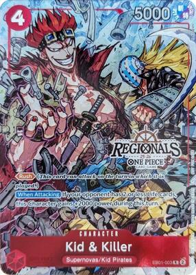 Kid & Killer (CS 25-26 Regionals Textured Chase Promo) card from One Piece Promotion Cards