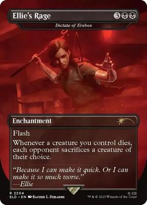 Ellie's Rage - Dictate of Erebos card from Secret Lair Drop Series
